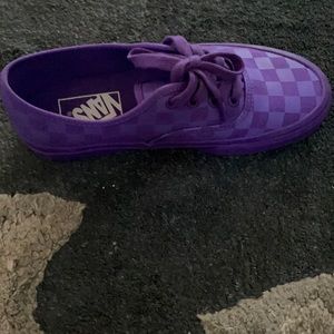 Purple checkered Vans